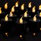 24 Pack Black Tea Lights Candles, Flickering Warm Yellow Flameless LED Tealights, Long Lasting Battery Operated Fake Candles, Decoration for Wedding, Halloween and Christmas